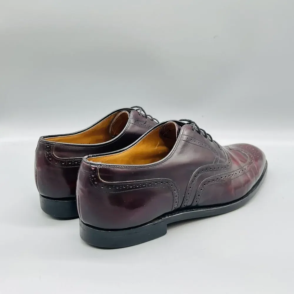 Johnston & Murphy Shoes Mens 9.5 Red Leather Limited Collection Wingtip Dress